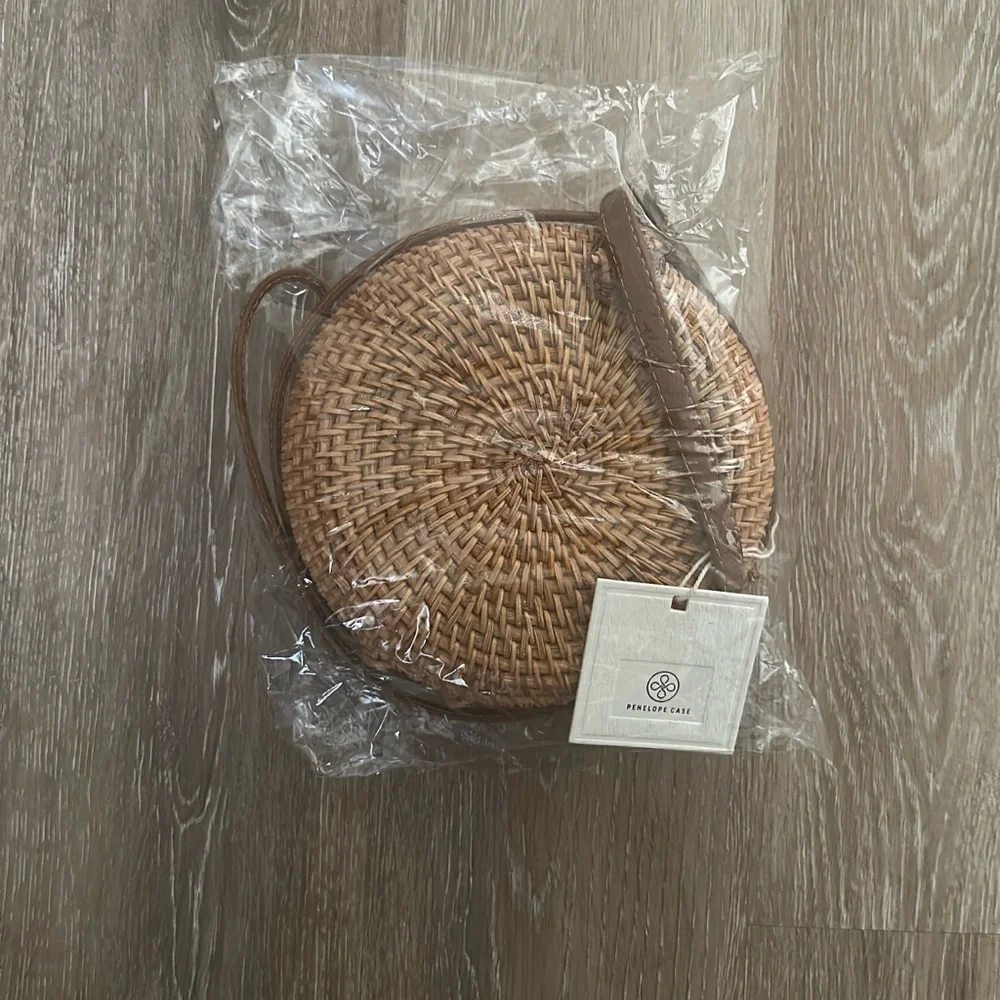 PENELOPE CASE Rattan Crossbody Bag NWT Brown 7” Scandi Girl Cottagecore Daily - Picture 10 of 10